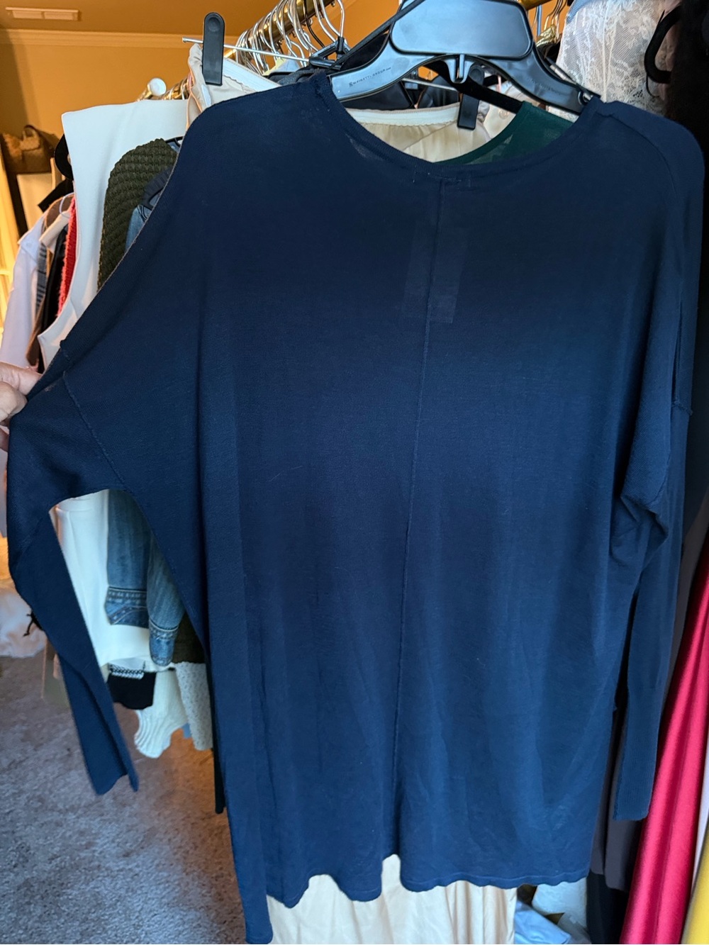 H&M NWT fine knit oversized Versatile Navy Long-Sleeve Women’s Top
